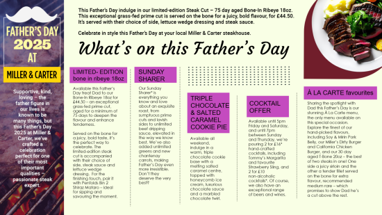 Father’s Day Menu