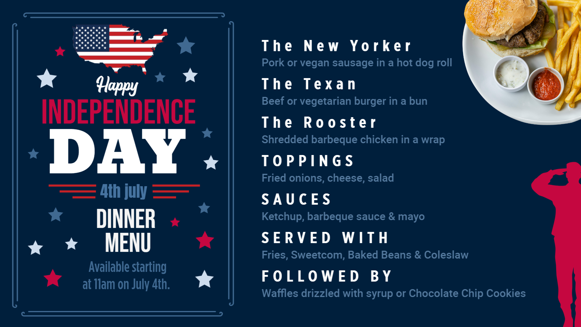 Happy Independence Day Menu Happy Independence Day Menu