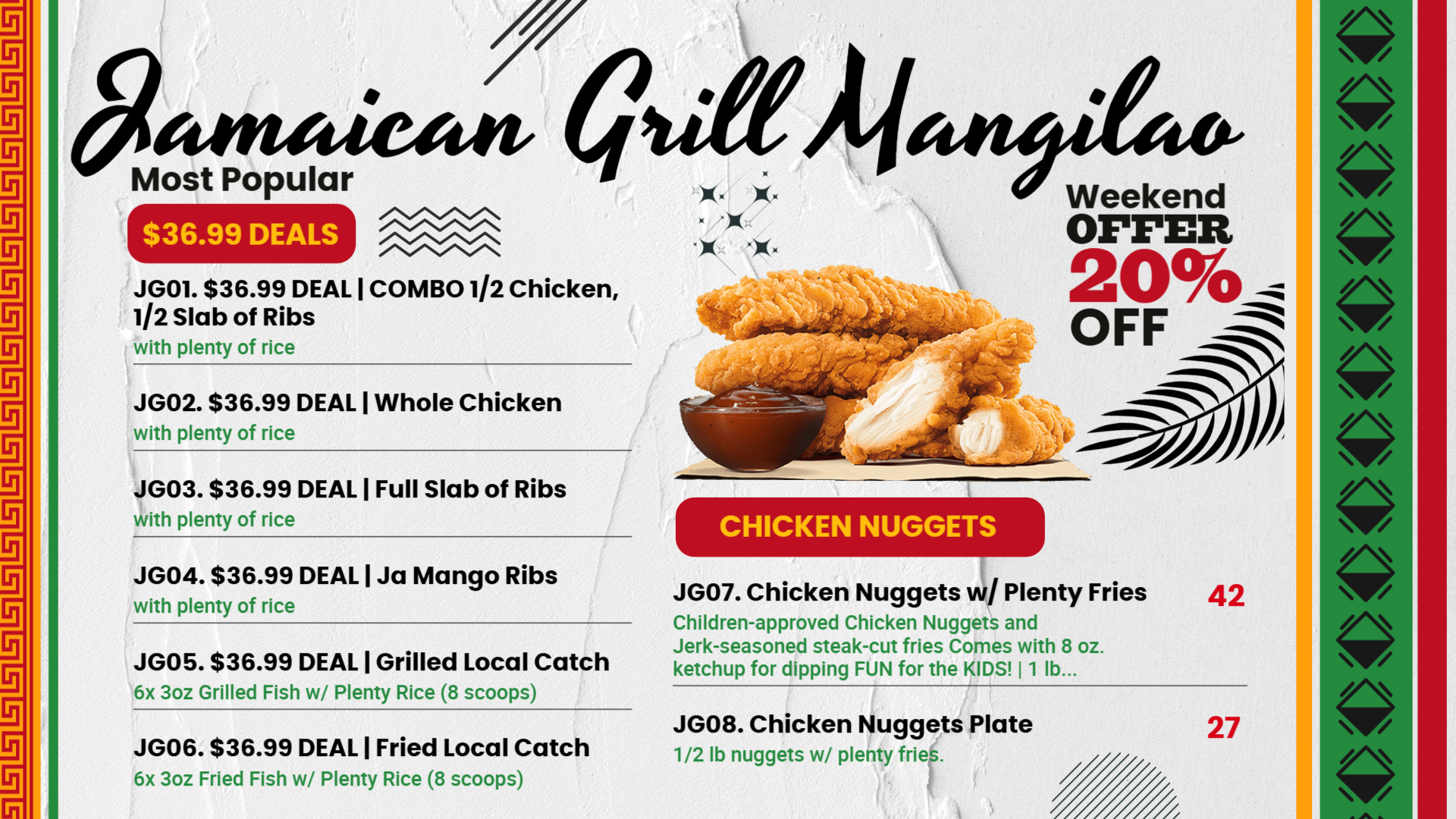 Jamaican Grill Menu Ideas