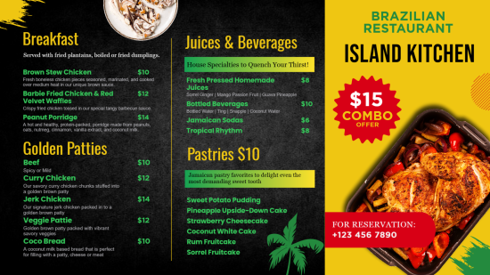 Jamaican breakfast menu