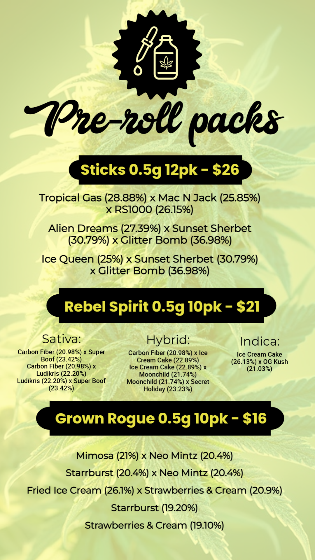 Pre-roll Menu