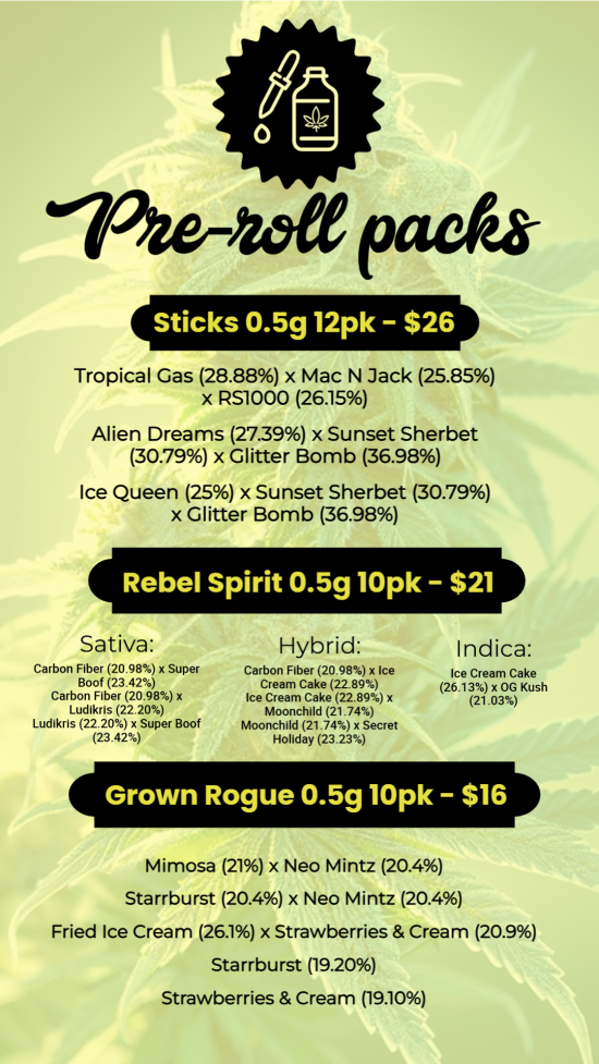 Pre-roll Menu