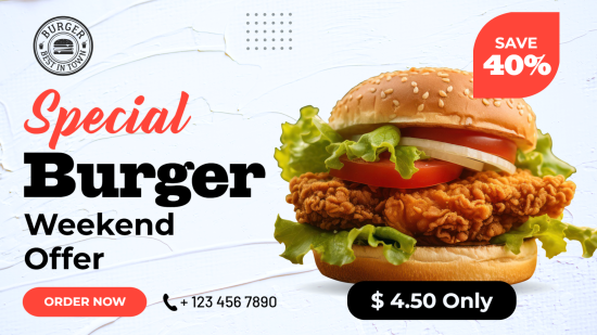 Burger Offer Menu