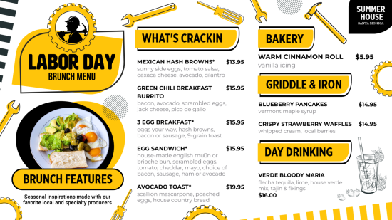 Custom Labor Day Brunch Menu