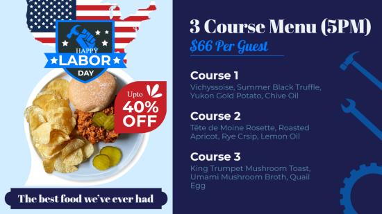 Labor Day Offer Menu