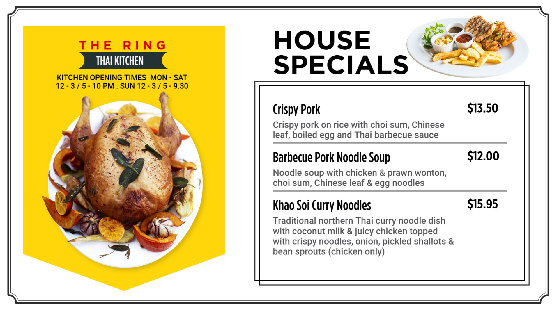 Thai Dinner menu template