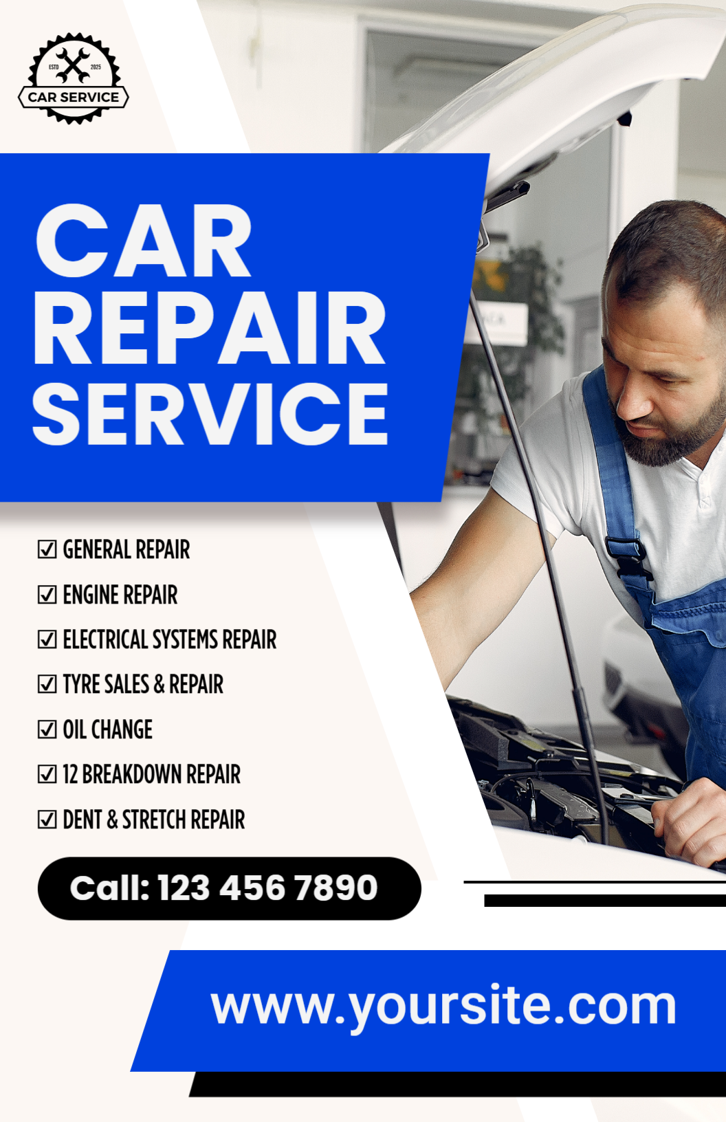 Car repair service poster