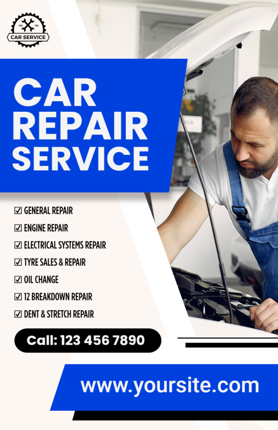 Car repair service poster