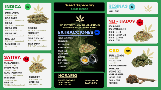 Dispensary menu design 