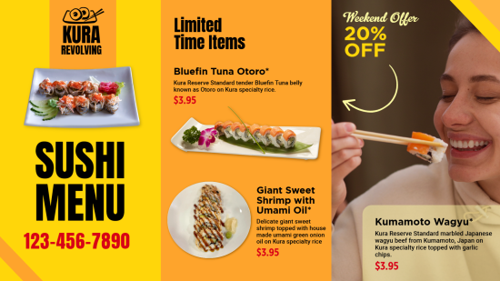 Sushi menu
