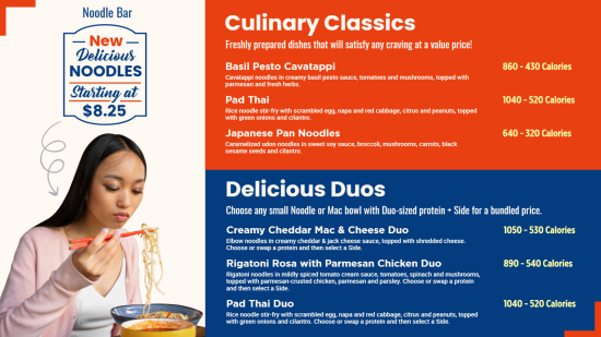 Noodles menu design