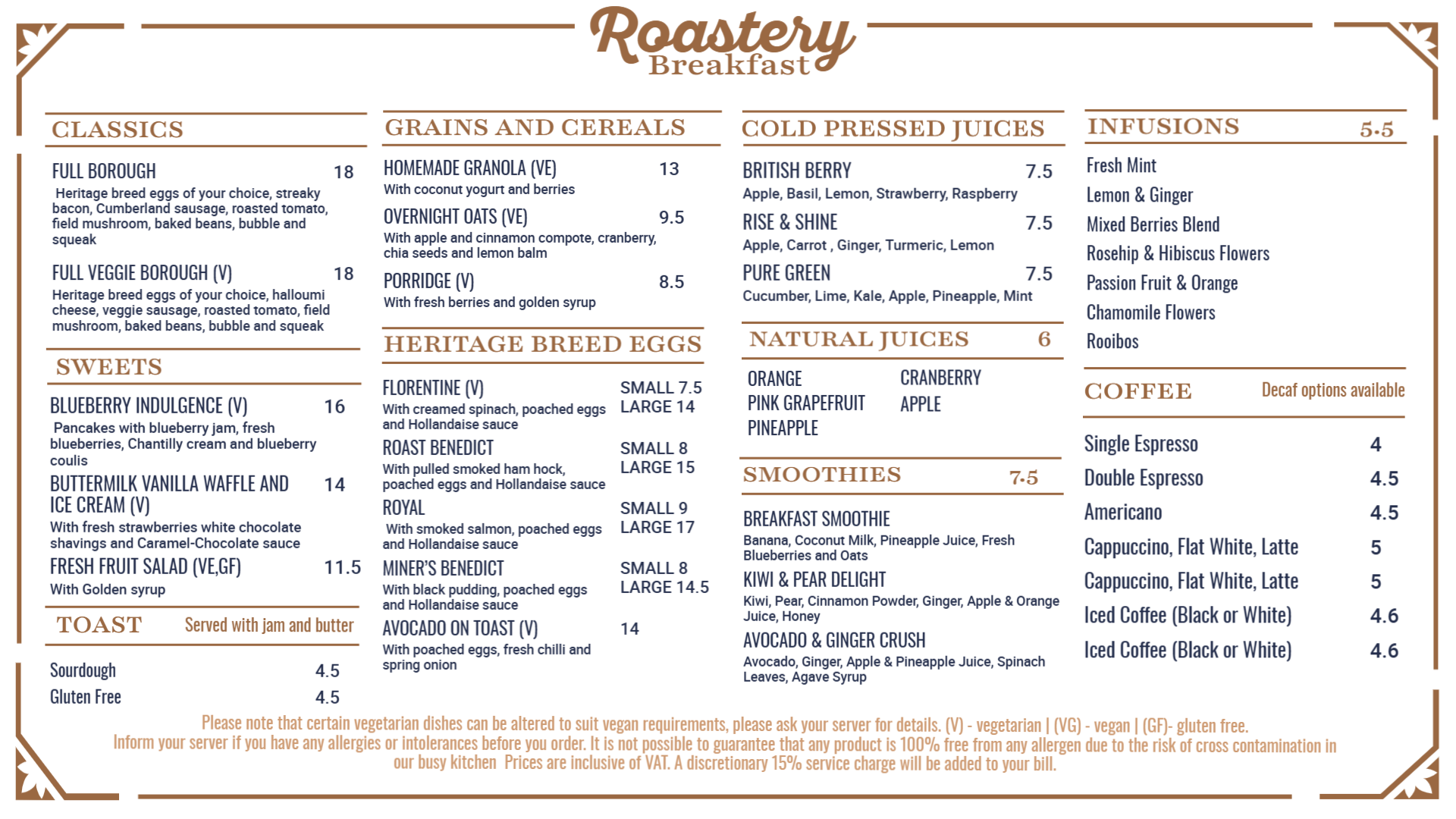 Breakfast Menu