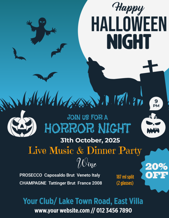 Halloween day party flyer