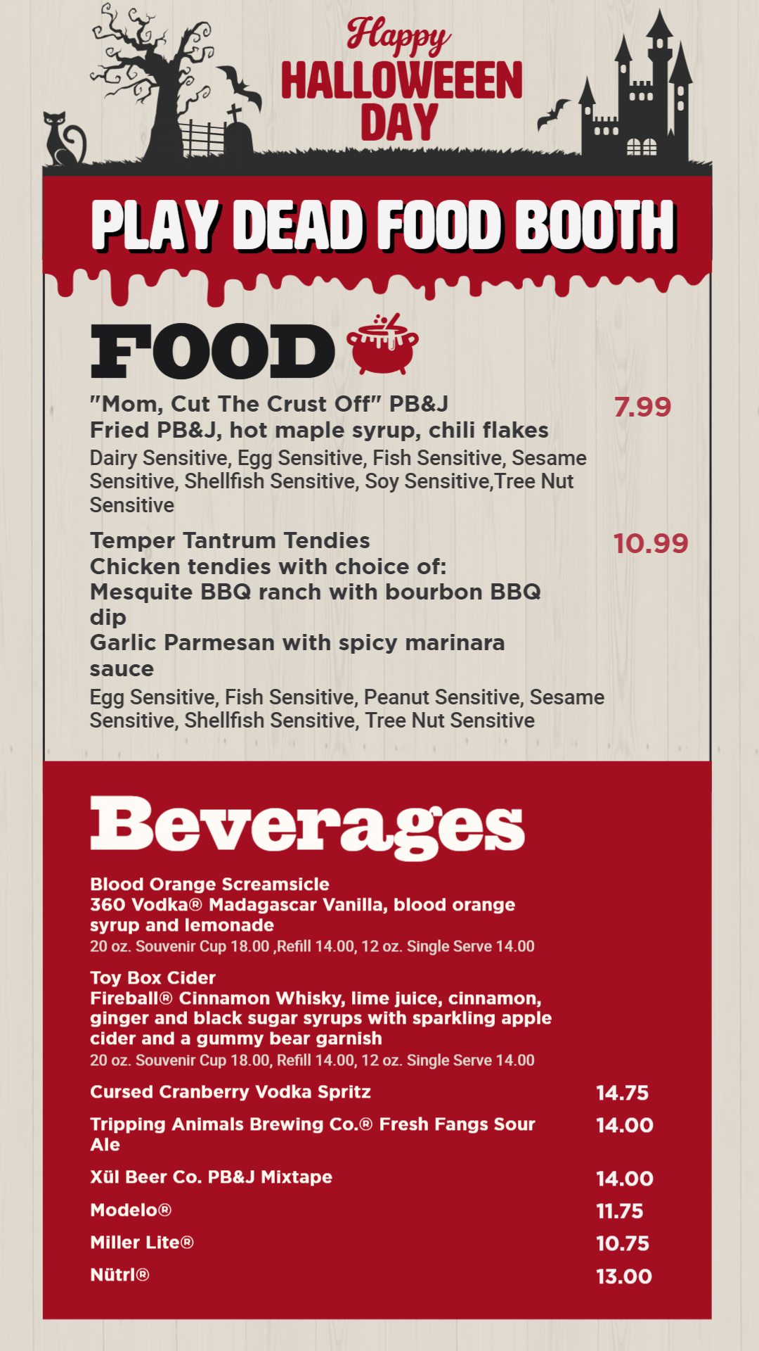 Halloween menu design