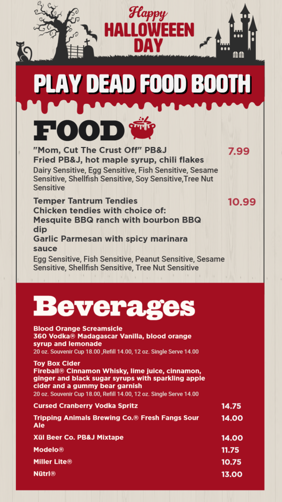 Halloween menu design