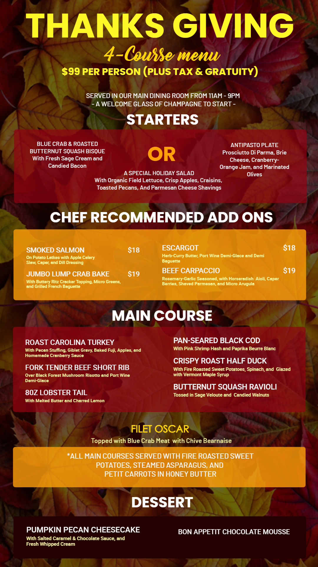 HAPPY THANKS GIVING DIGITAL MENU DESIGN