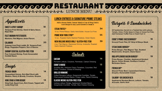 Custom Digital Lunch Menu Design