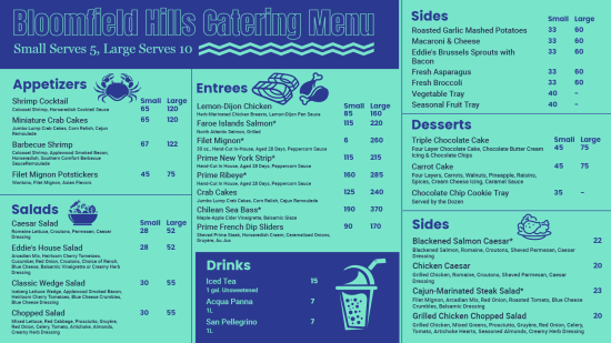 Best Catering Dinner menu Design