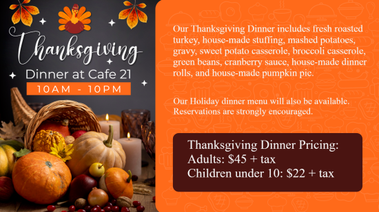 Thanksgiving dinner digital menu