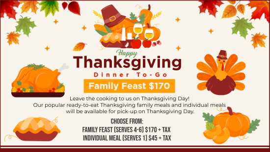 Custom Thanksgiving dinner menu design