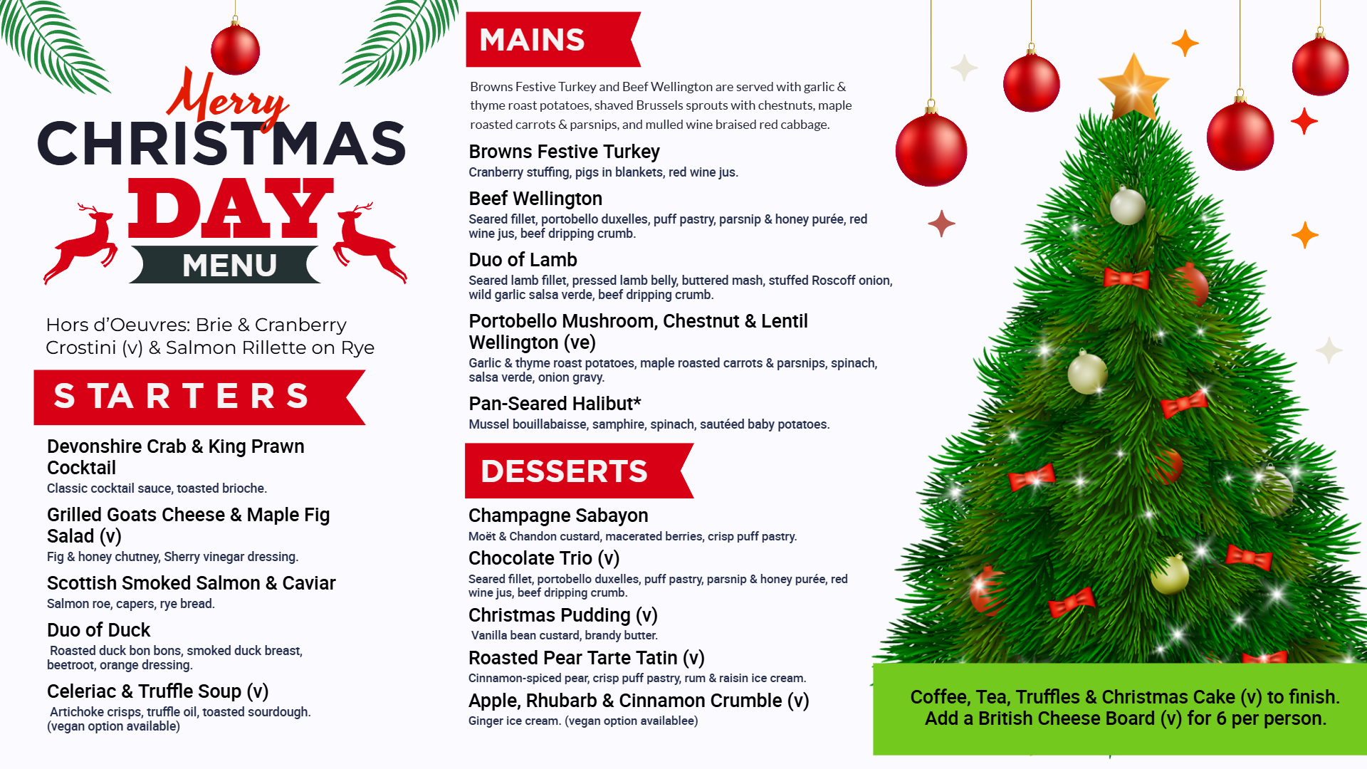 Christmas display menu board