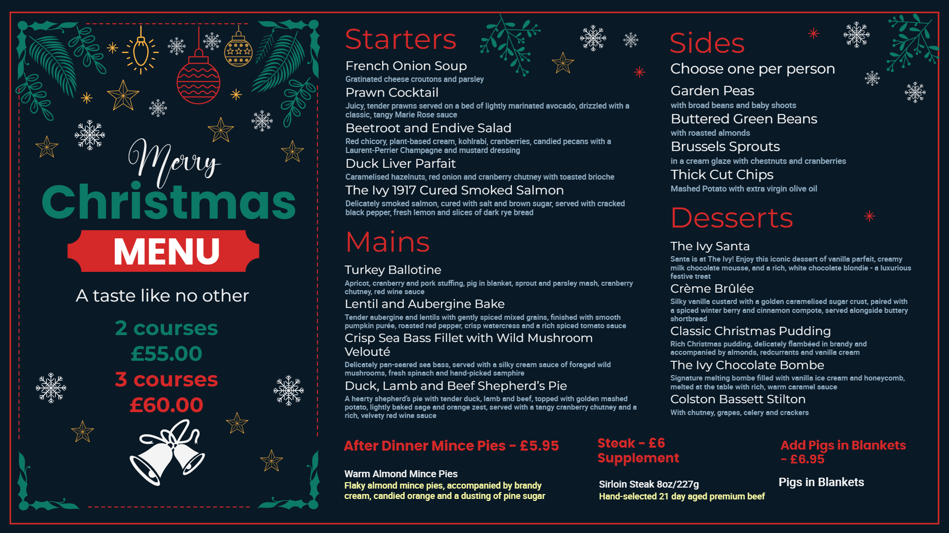 Christmas signage restaurant design