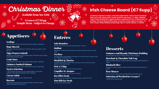 Christmas digital menu