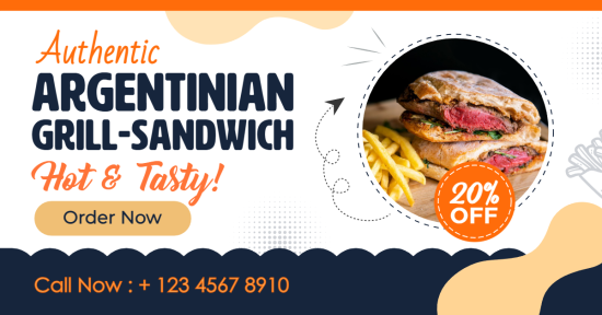 Burger with fries facebook post