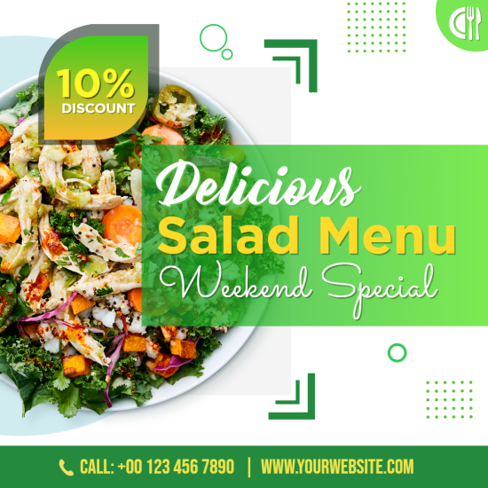 Salad food signs digital menu