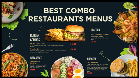Restaurant Combo Menu Ideas