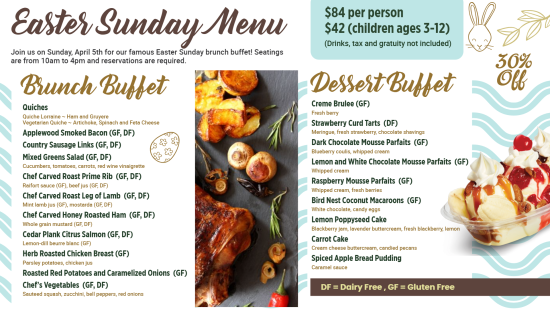 Easter Sunday digital menu app