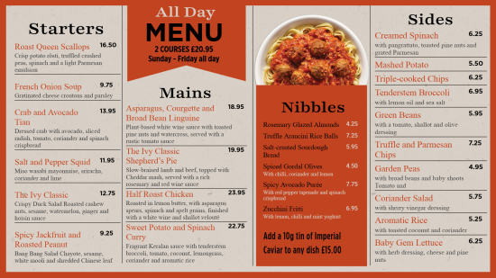 Menu boards for cafes