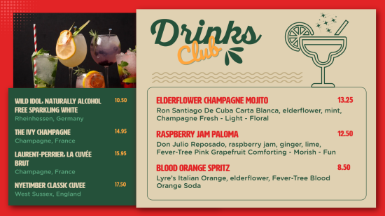 Best digital menu for drinks