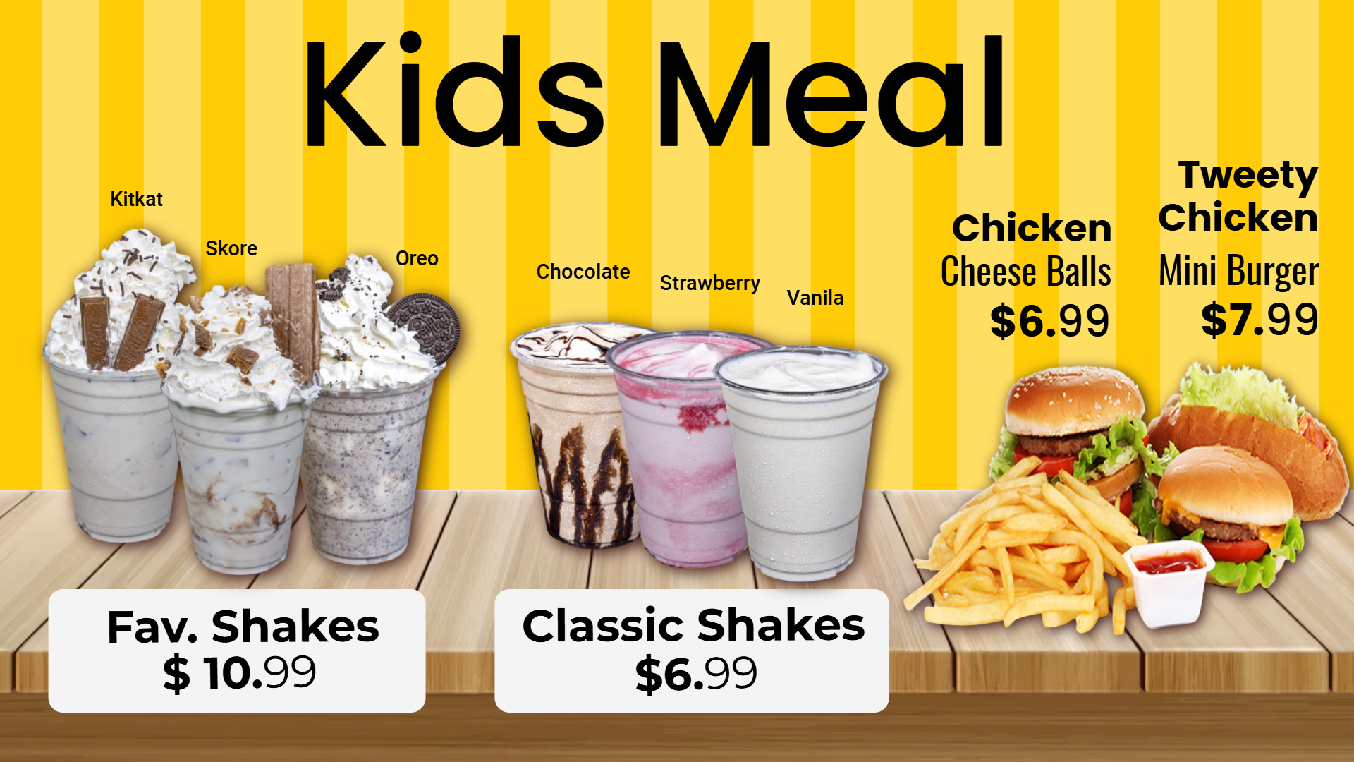 Kids meal signage maker