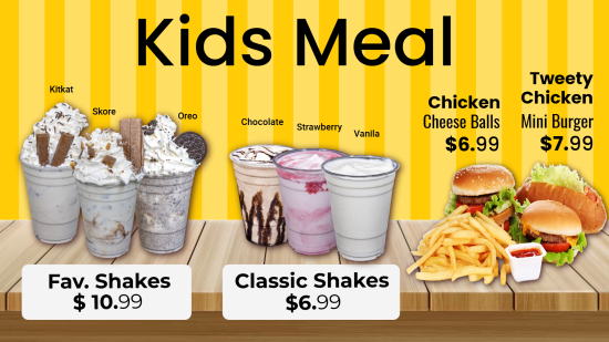 Kids meal signage maker