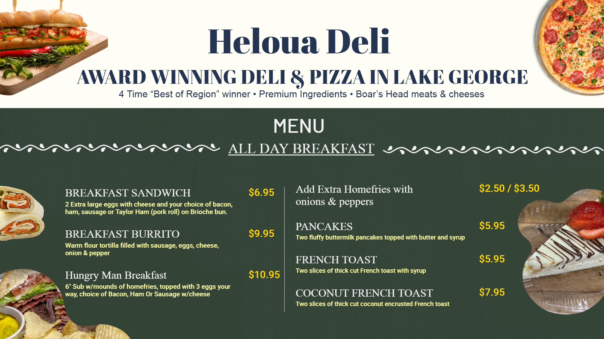 Best Deli drive thru menu boards for signage display