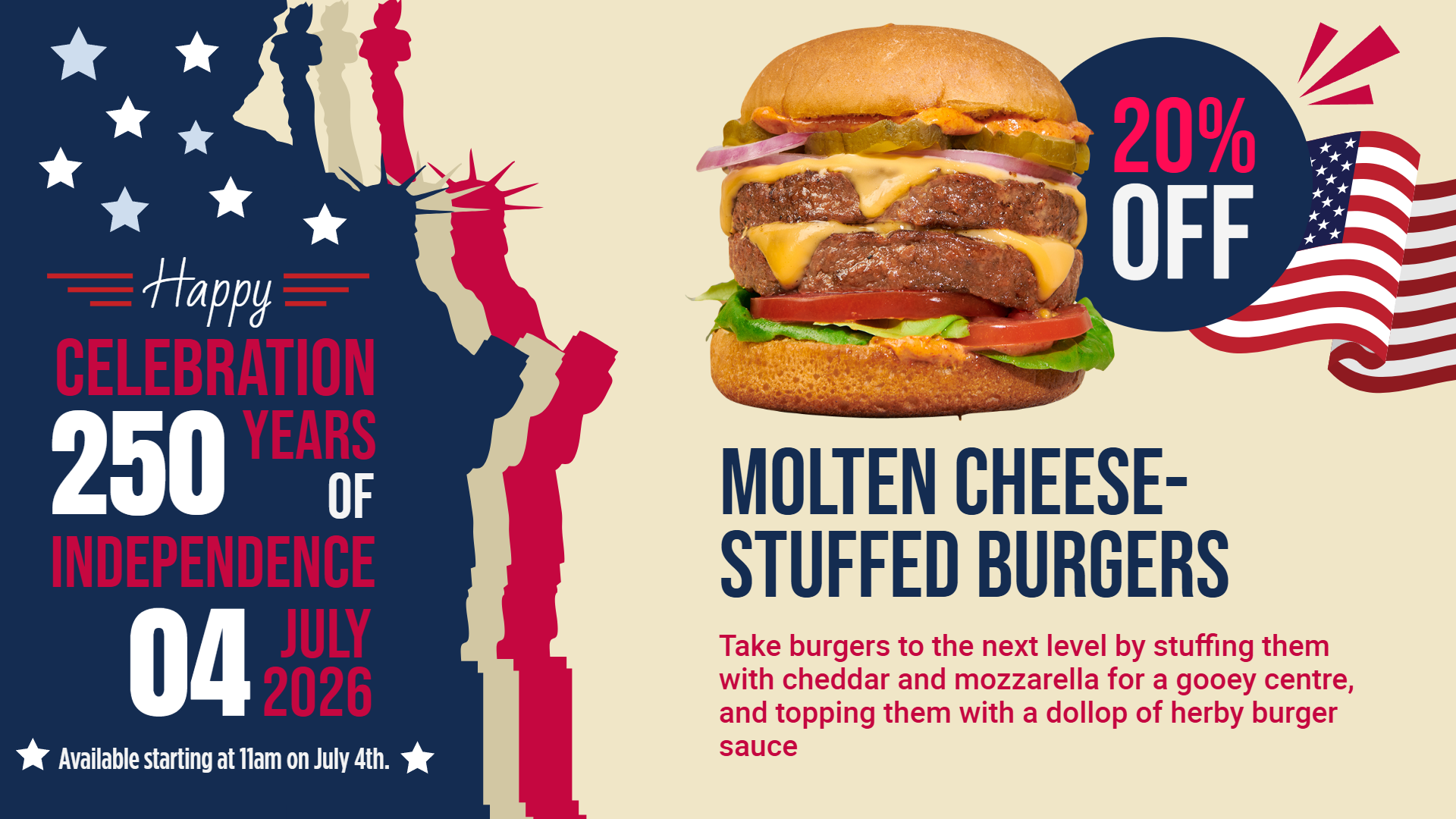 Independence day digital menu display