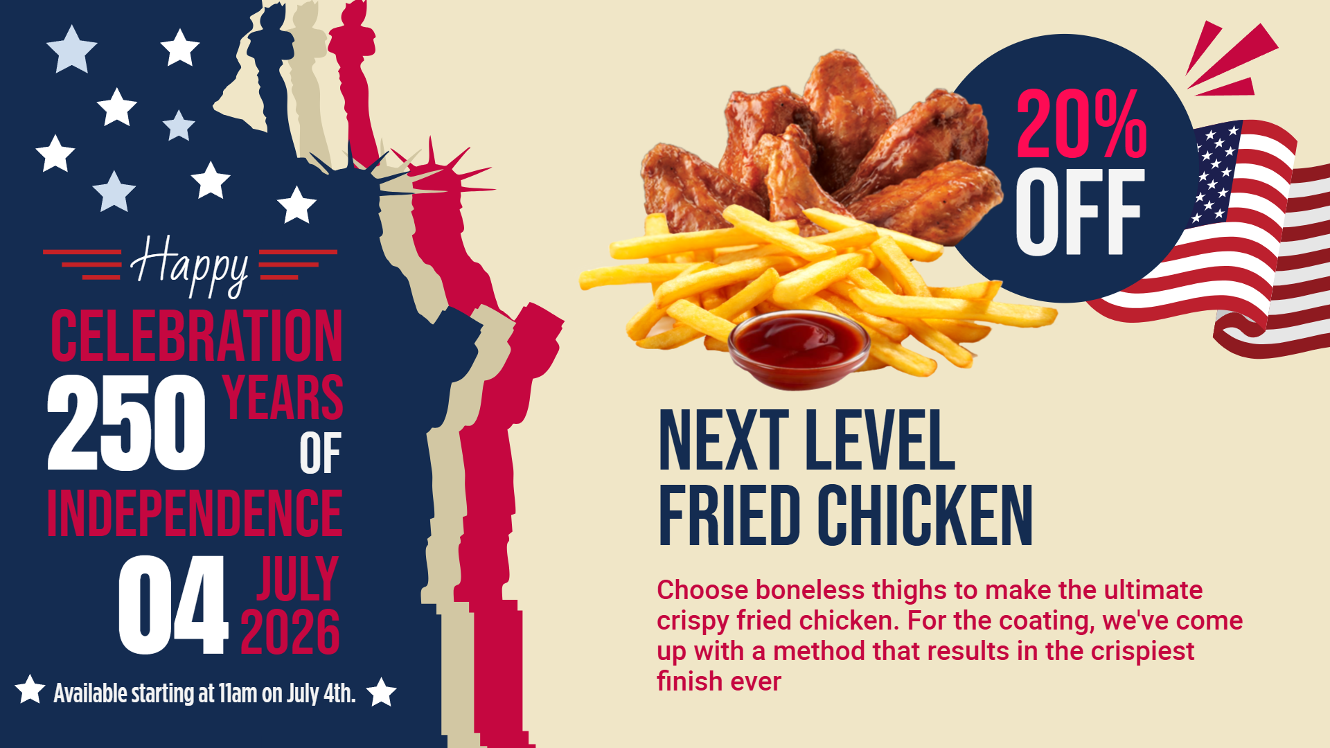 Happy Independence day digital menu template