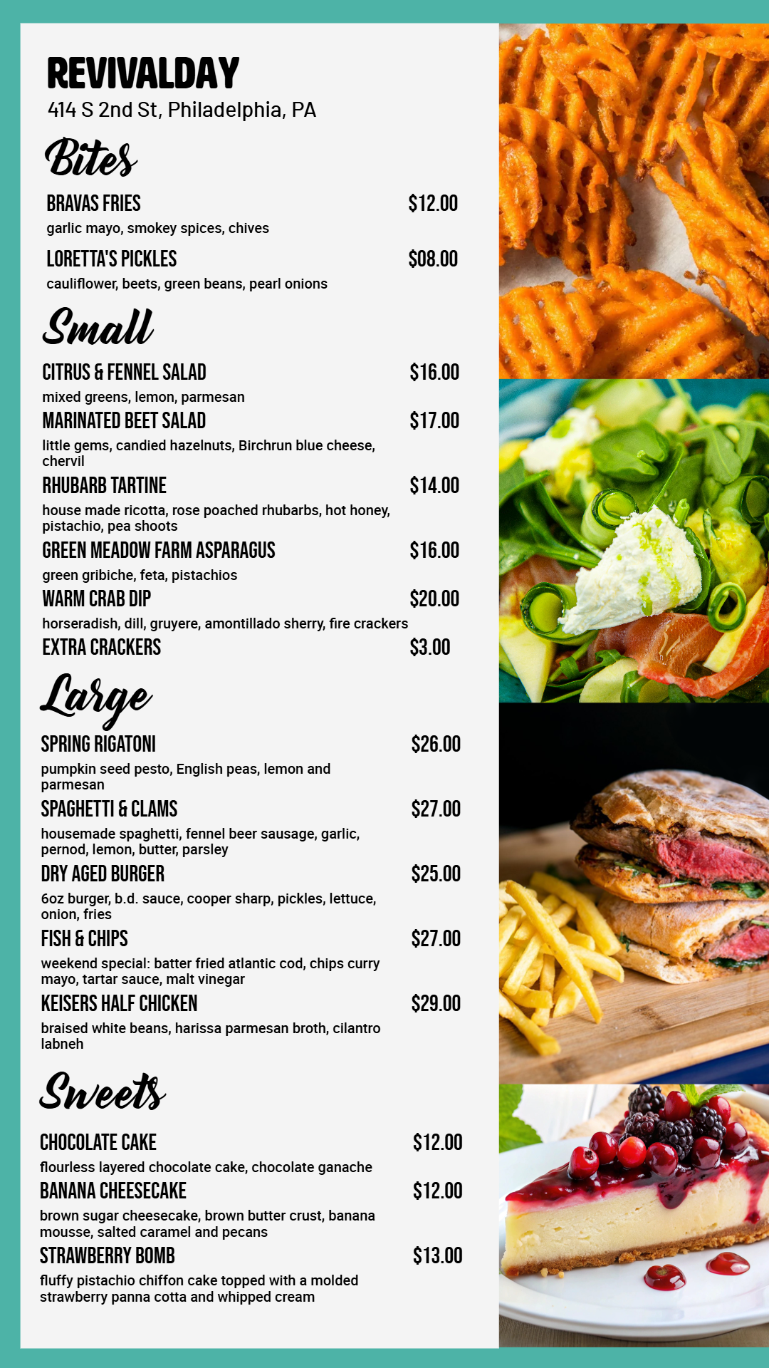 Bakery digital menu tv and menu management