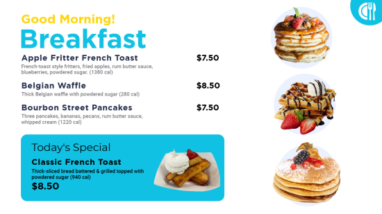 Best breakfast electronic menu boards for restaurants